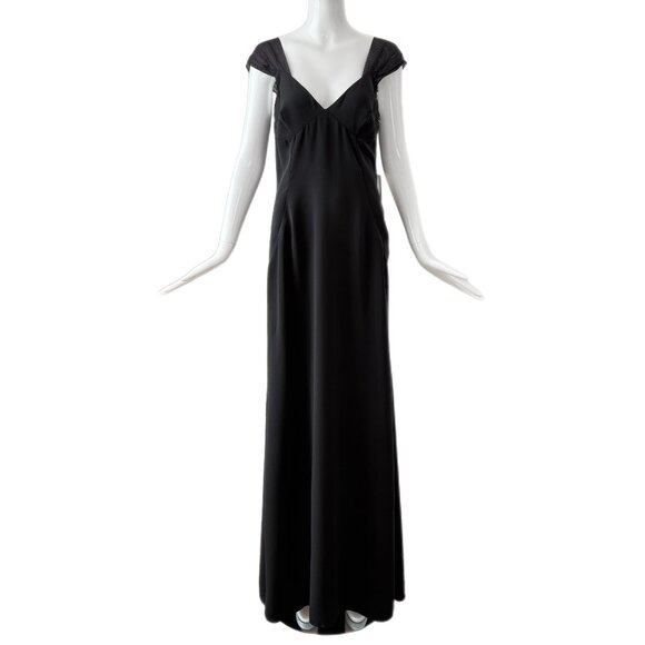 VALENTINO Vintage IT46 Black Evening Gown Maxi Long Dress